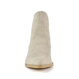 Foto 7 | Botas Vaqueras Tacón Moda 7cm Para Mujer Walki Lua Beige