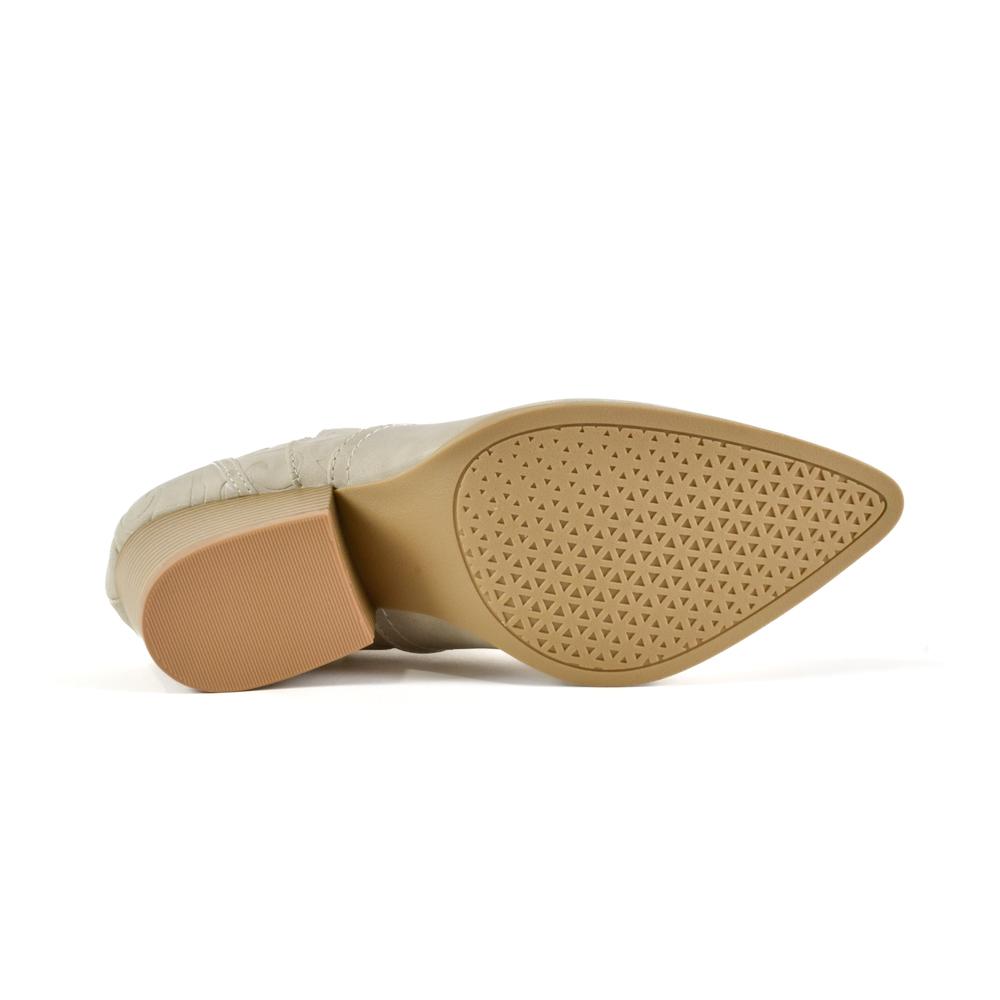 Foto 9 pulgar | Botas Vaqueras Tacón Moda 7cm Para Mujer Walki Lua Beige