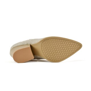 Foto 8 | Botas Vaqueras Tacón Moda 7cm Para Mujer Walki Lua Beige