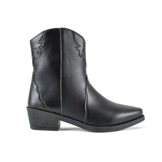 Foto 1 | Botas Vaqueras Clásica Tacón 5cm Para Dama Mod Violeta Negro