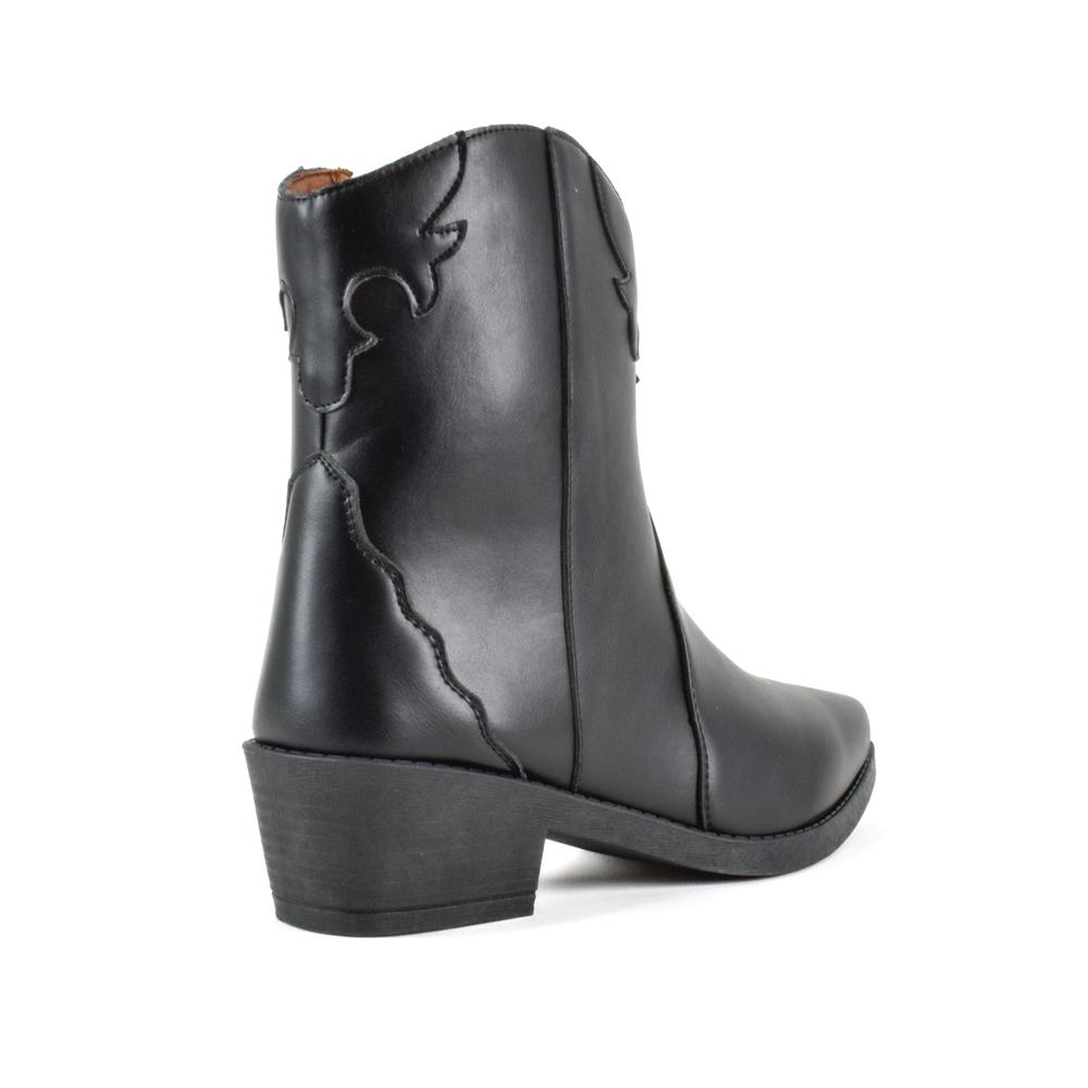 Foto 5 | Botas Vaqueras Clásica Tacón 5cm Para Dama Mod Violeta Negro