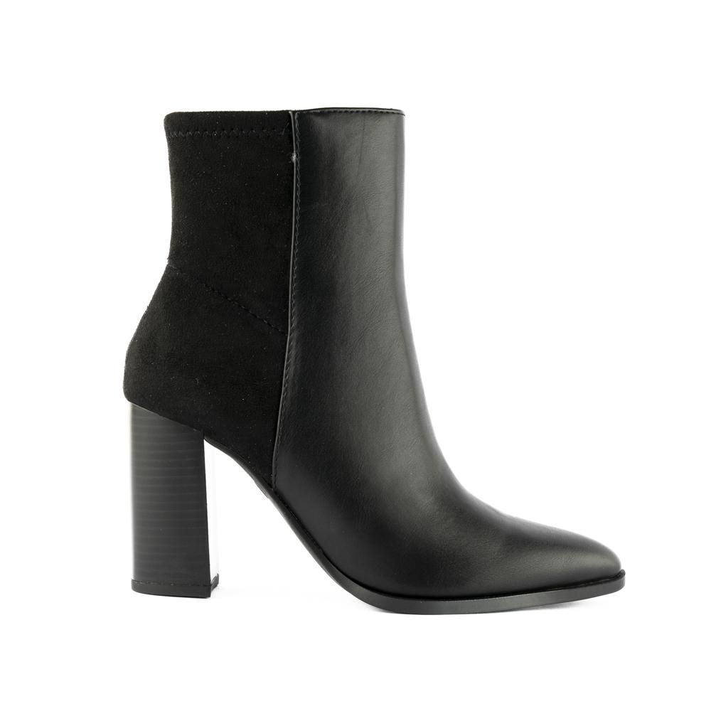 Botín Tacón Ancho Casual 9cm Para Mujer Walki Ariana Negro