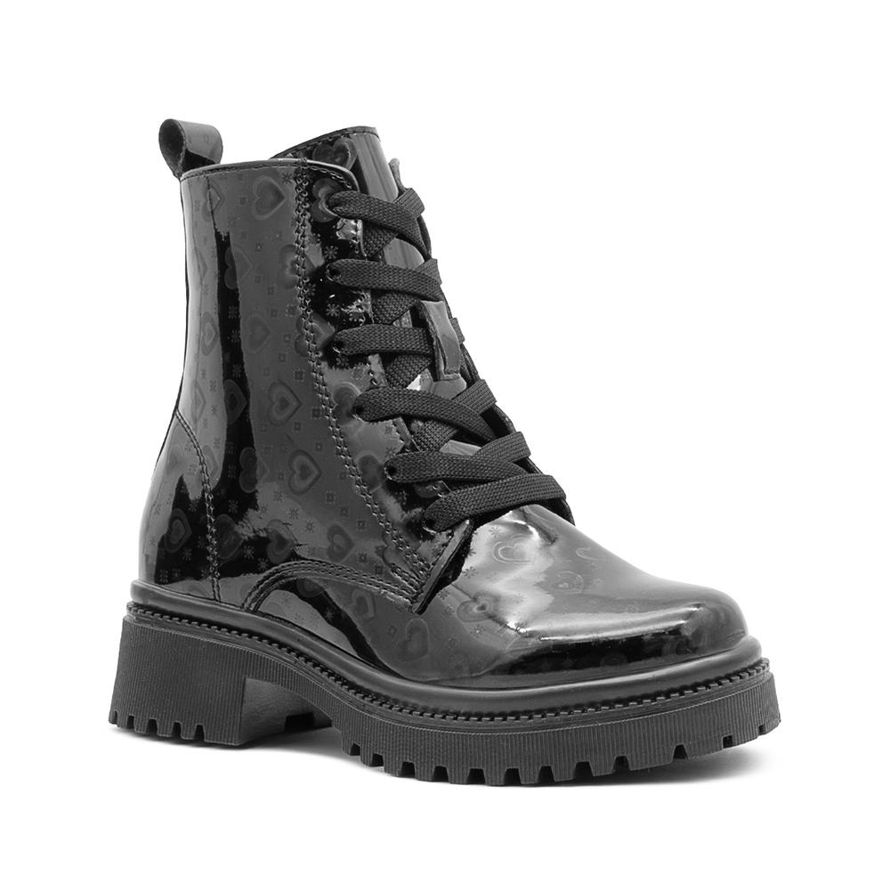 Foto 5 | Botin Yuyin Para Niña Casual Con Corazones Charol Negro Negro