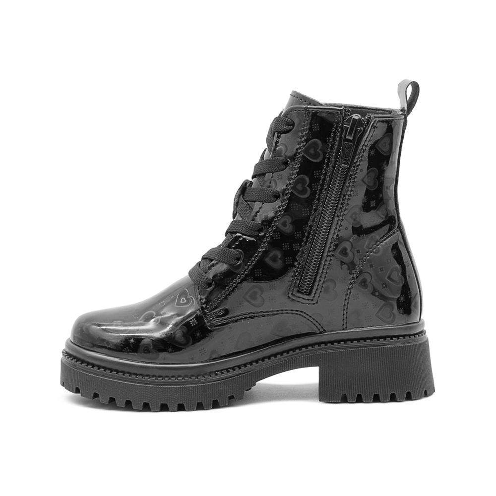 Foto 7 pulgar | Botin Yuyin Para Niña Casual Con Corazones Charol Negro Negro