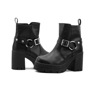 Foto 3 | Botín Wildcat Calzado Para Mujer Suela Chunky Casuales Negro