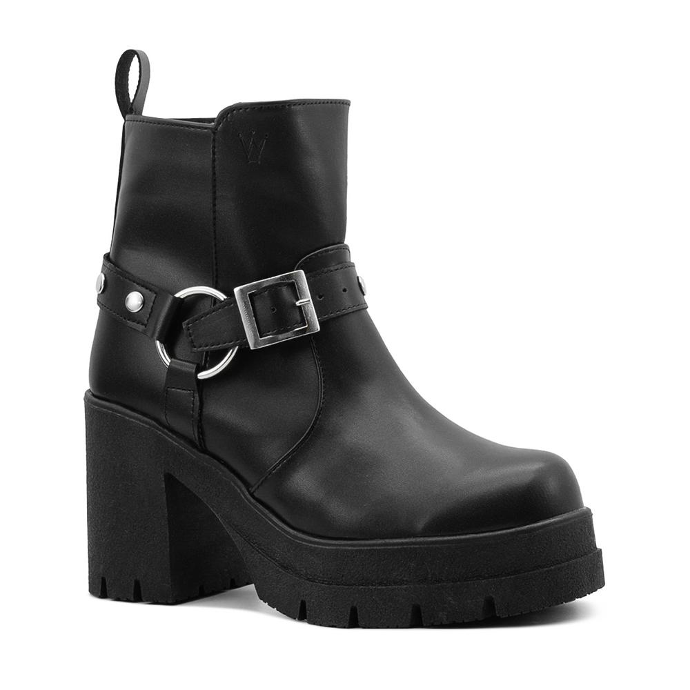 Foto 6 pulgar | Botín Wildcat Calzado Para Mujer Suela Chunky Casuales Negro