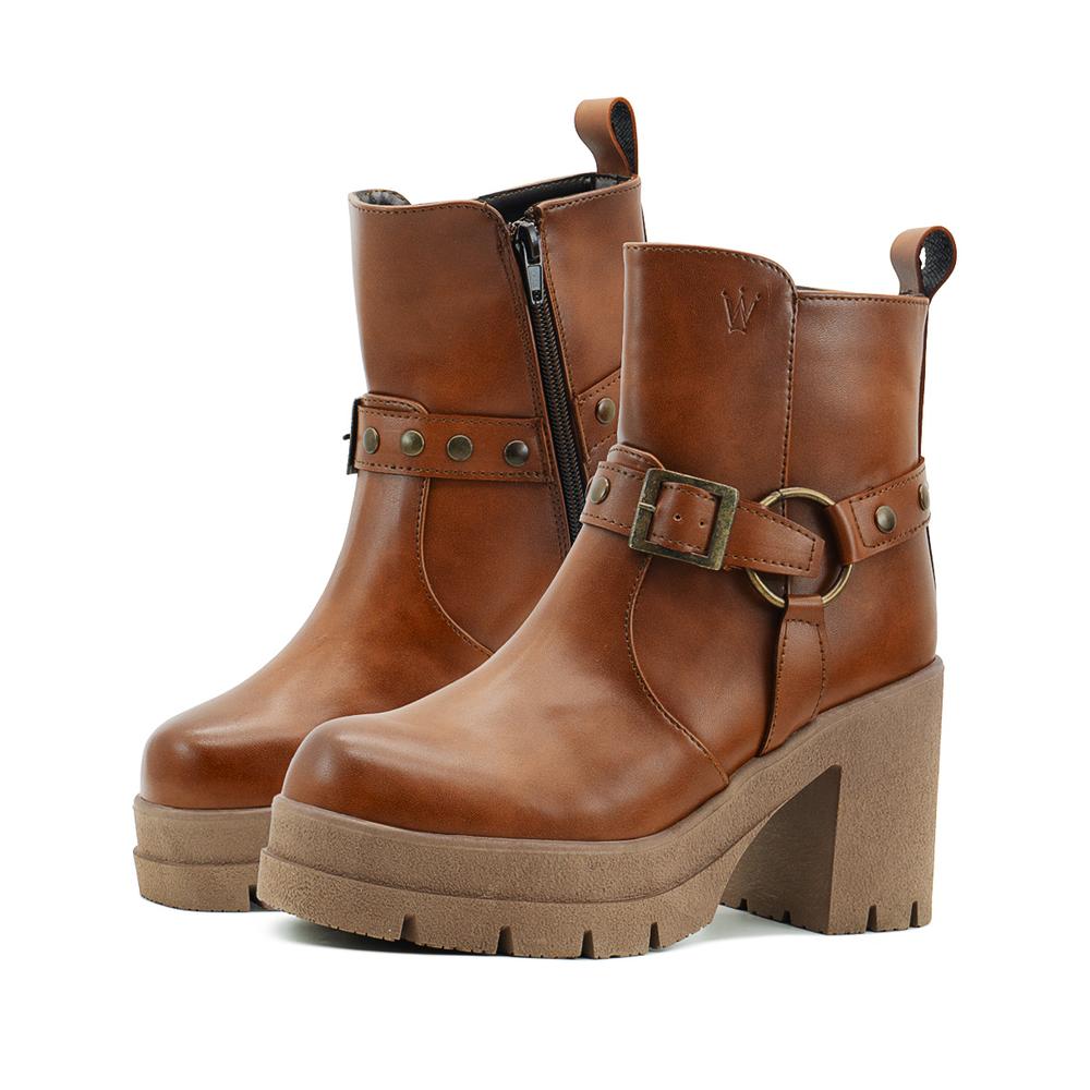 Foto 2 | Botines Para Mujer Casuales Plataforma Comodos 23-26 Cafe