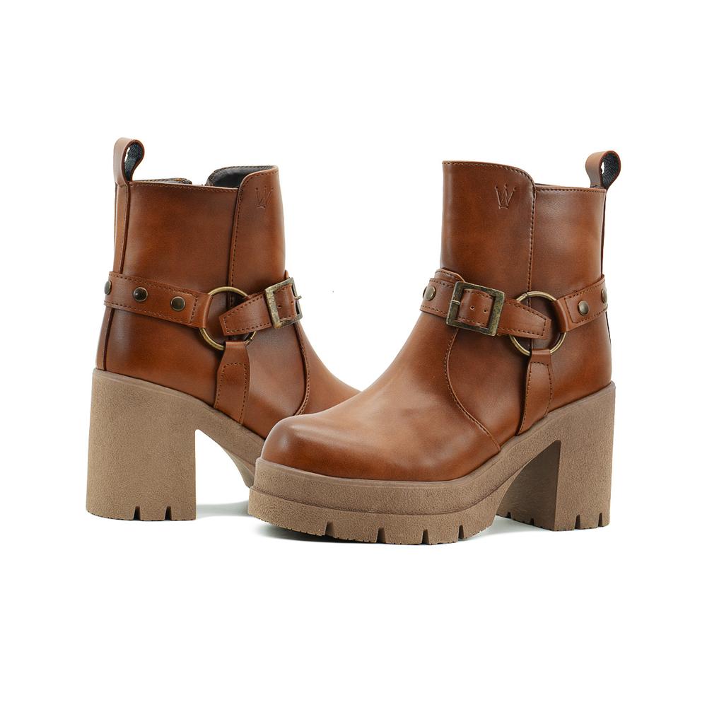 Foto 4 pulgar | Botines Para Mujer Casuales Plataforma Comodos 23-26 Cafe