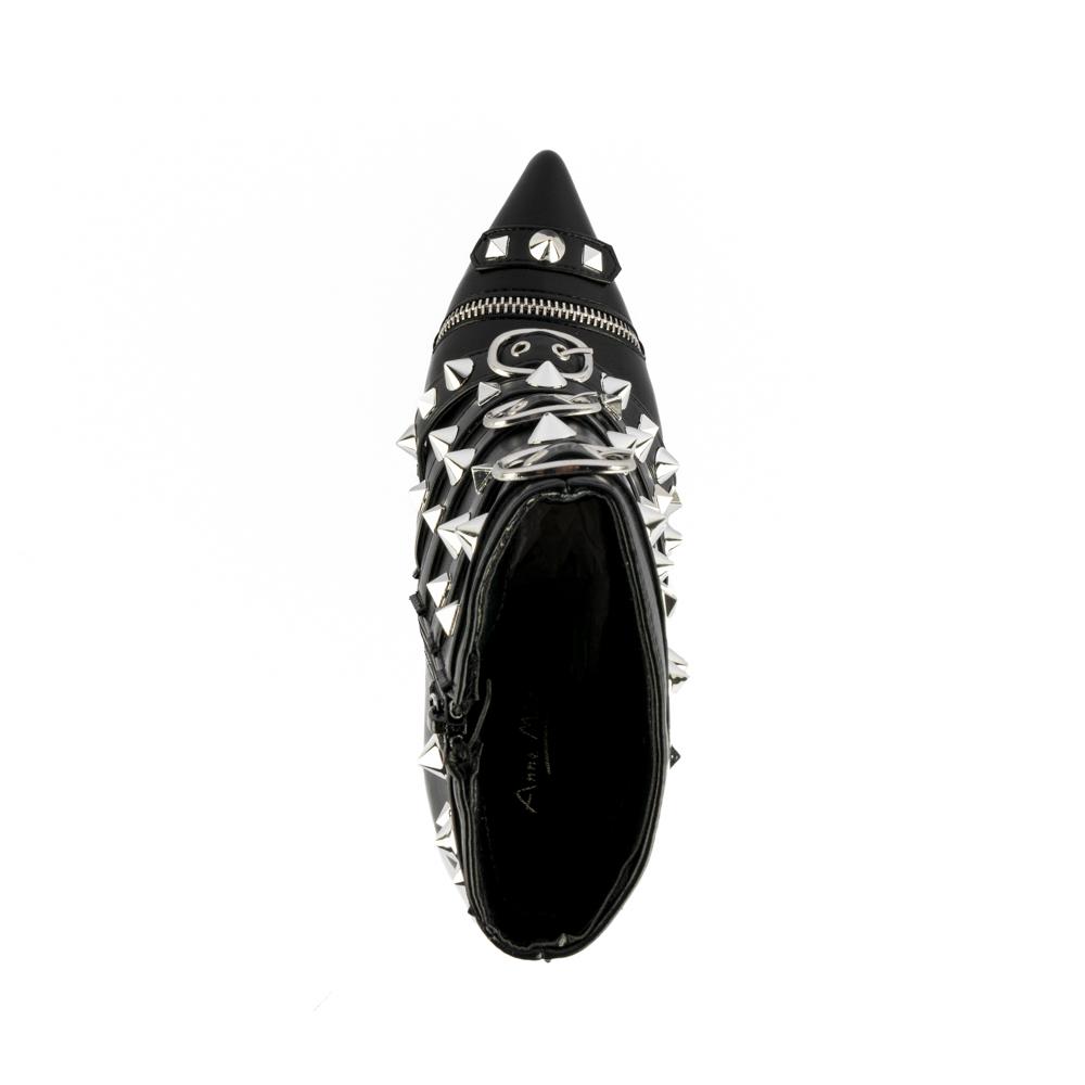 Foto 5 pulgar | Botin Alto Tacón 10cm Puntal Brillo De Mujer Walki Itzel Negro