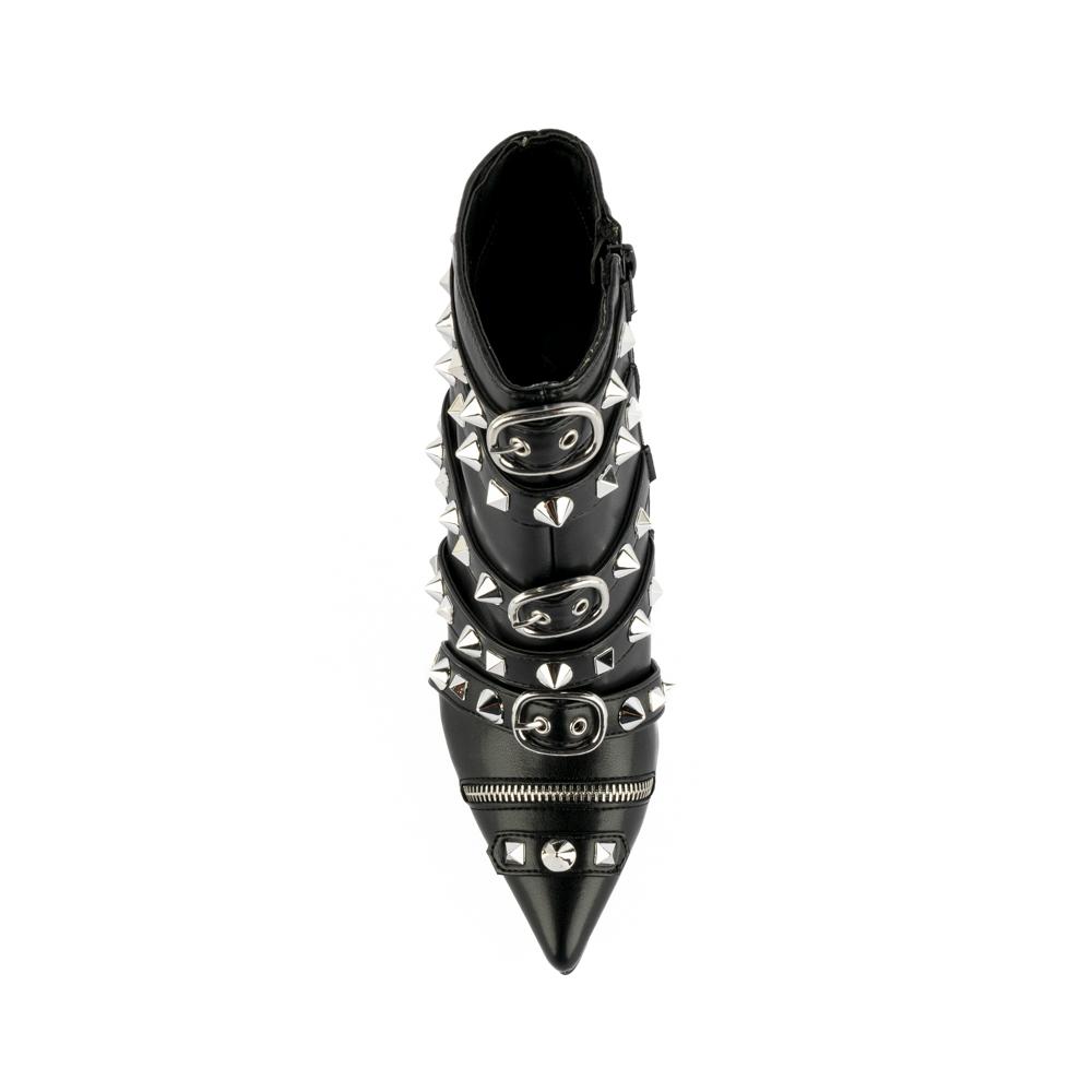 Foto 6 pulgar | Botin Alto Tacón 10cm Puntal Brillo De Mujer Walki Itzel Negro