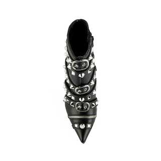 Foto 5 | Botin Alto Tacón 10cm Puntal Brillo De Mujer Walki Itzel Negro
