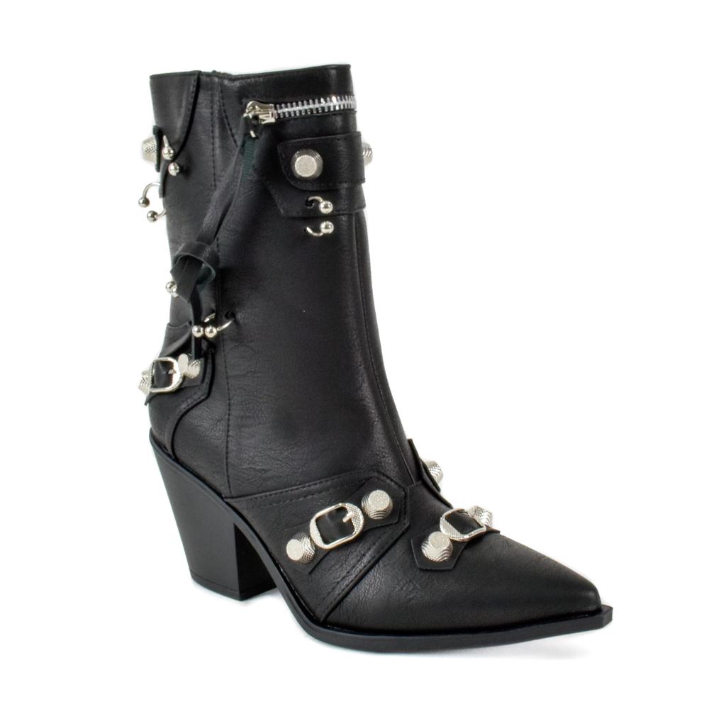 Foto 3 pulgar | Bota Vaquera Trendy Tacón Moda 8.5cm De Mujer Walki Ania Negro