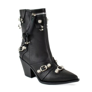 Foto 2 | Bota Vaquera Trendy Tacón Moda 8.5cm De Mujer Walki Ania Negro