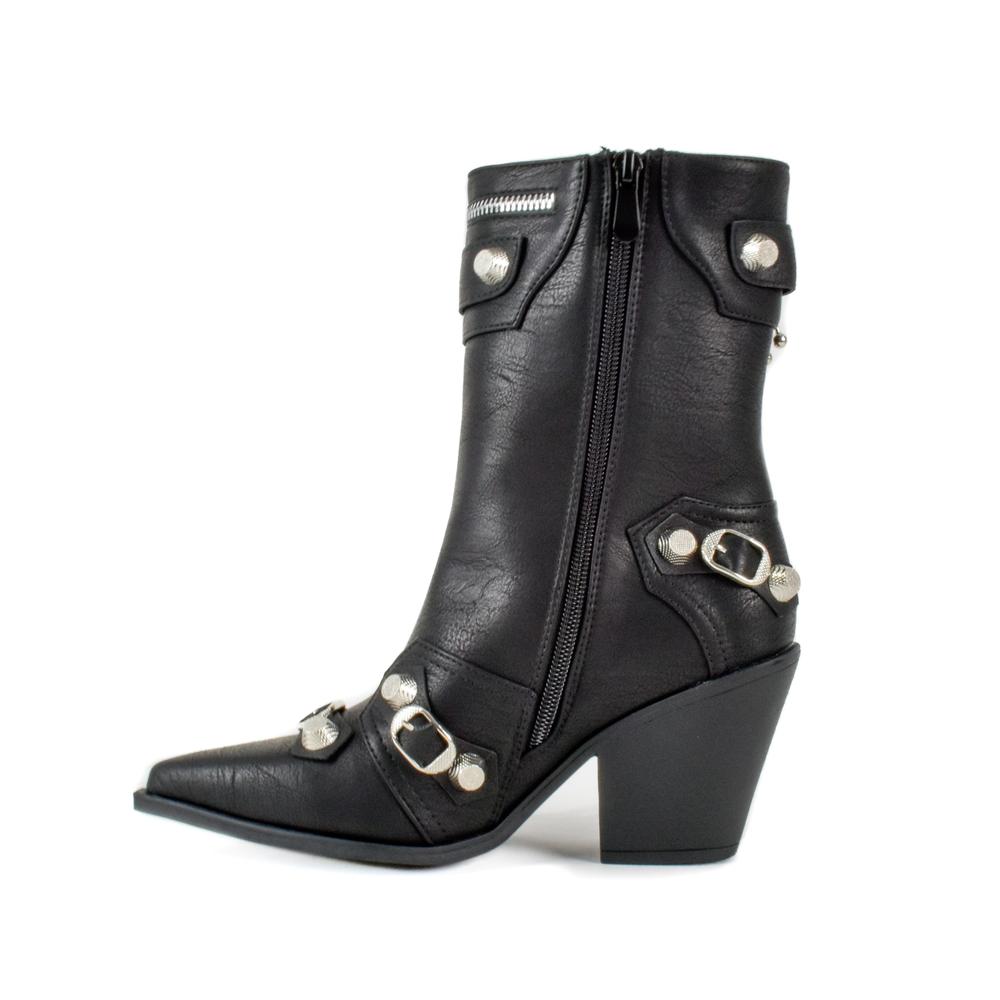 Foto 4 pulgar | Bota Vaquera Trendy Tacón Moda 8.5cm De Mujer Walki Ania Negro