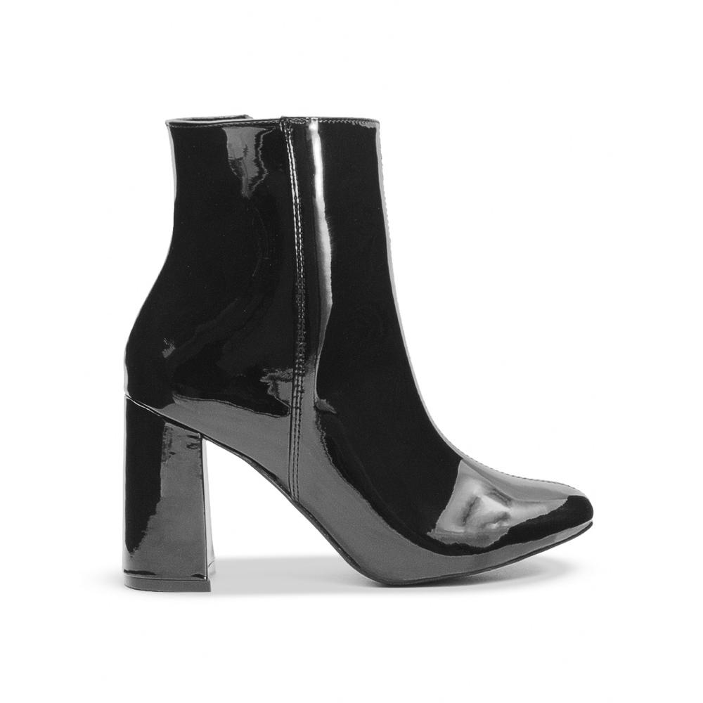 Foto 2 pulgar | Botin Para Mujer Lady Paulina Vestir Charol Negro Con Tacón Negro