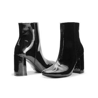 Foto 3 | Botin Para Mujer Lady Paulina Vestir Charol Negro Con Tacón Negro