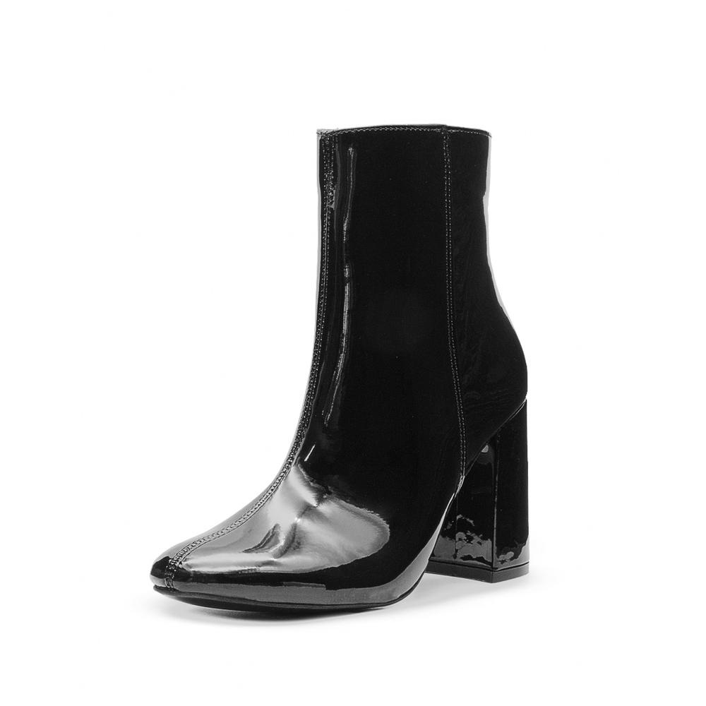 Foto 5 pulgar | Botin Para Mujer Lady Paulina Vestir Charol Negro Con Tacón Negro