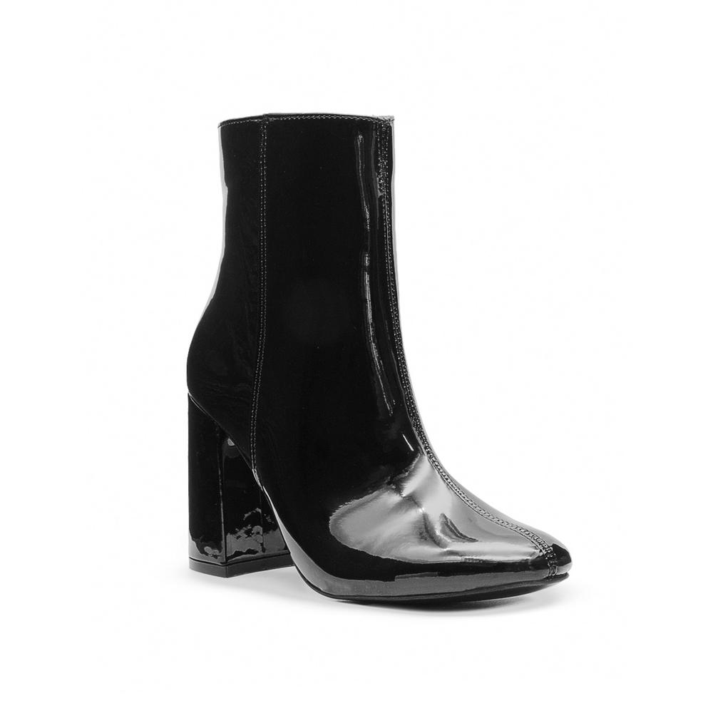 Foto 6 pulgar | Botin Para Mujer Lady Paulina Vestir Charol Negro Con Tacón Negro