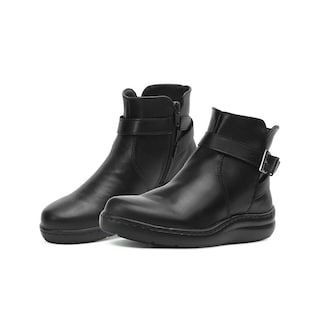 Foto 1 | Botin Para Mujer Confort De Piel Suela Cosida Antiderrapante Negro