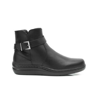 Foto 6 | Botin Para Mujer Confort De Piel Suela Cosida Antiderrapante Negro