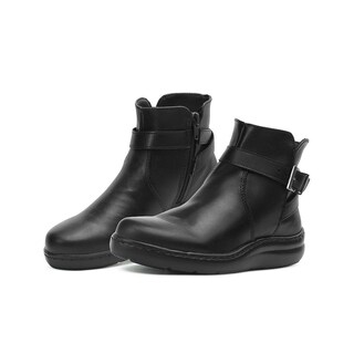 Foto 1 | Botin Para Mujer Confort De Piel Suela Cosida Antiderrapante Negro
