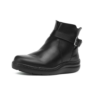 Foto 3 | Botin Para Mujer Confort De Piel Suela Cosida Antiderrapante Negro