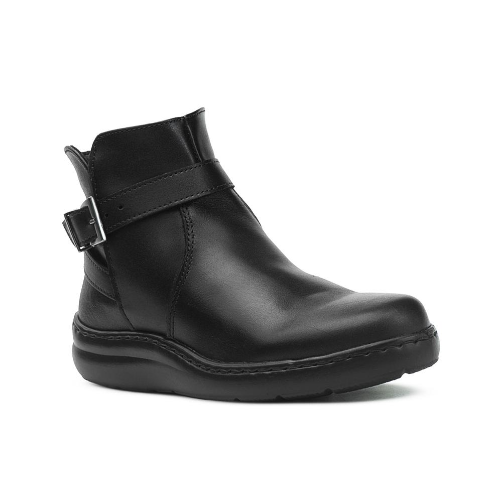 Foto 5 pulgar | Botin Para Mujer Confort De Piel Suela Cosida Antiderrapante Negro