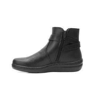 Foto 5 | Botin Para Mujer Confort De Piel Suela Cosida Antiderrapante Negro