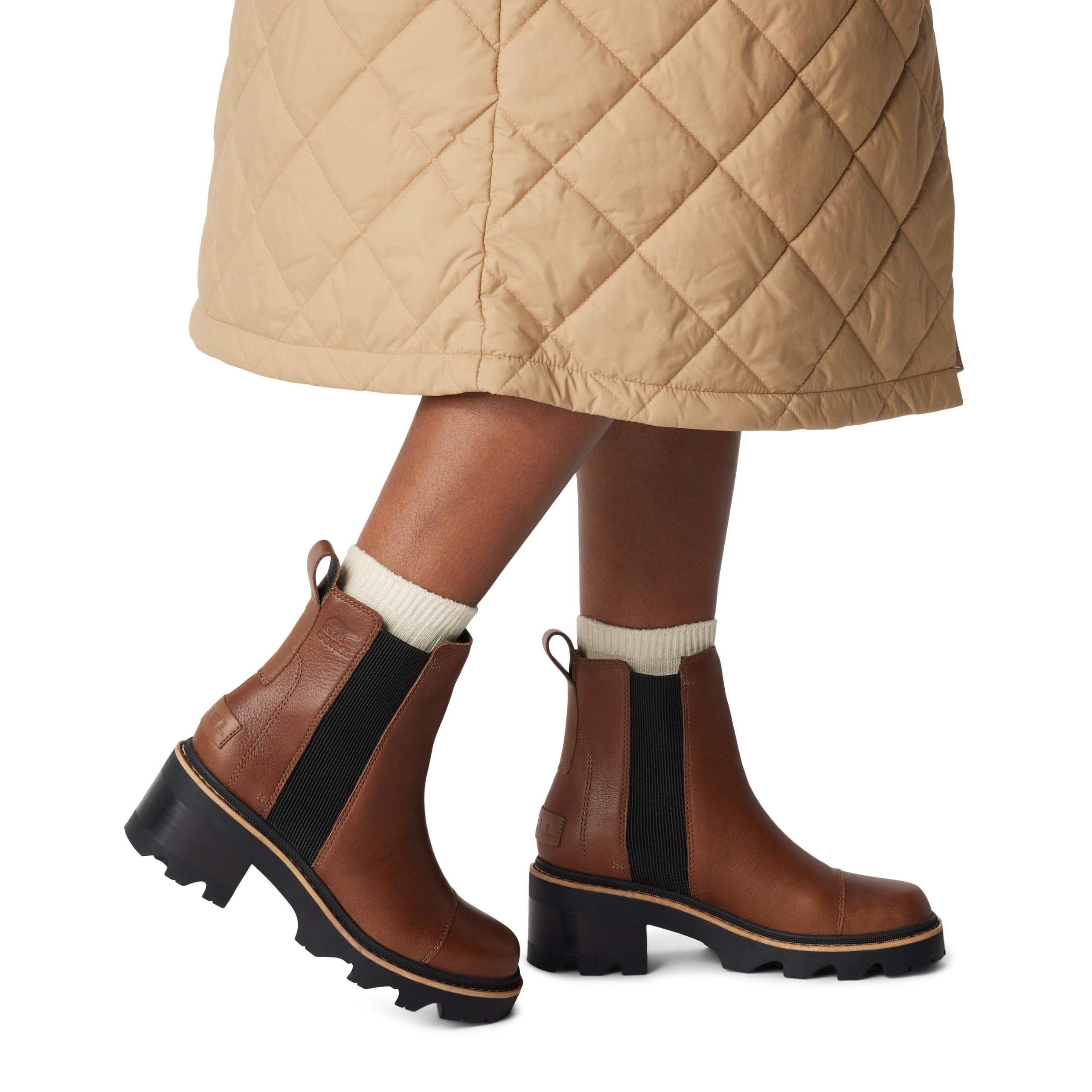 Foto 6 pulgar | Botas Sorel Joan Now™ Chelsea Velvet Bronce/black Para Mujer - Venta Internacional.