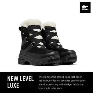 Foto 2 | Bota Sorel Tivoli V Resort Impermeable Para Mujer, Color Negro/tiza - Venta Internacional.