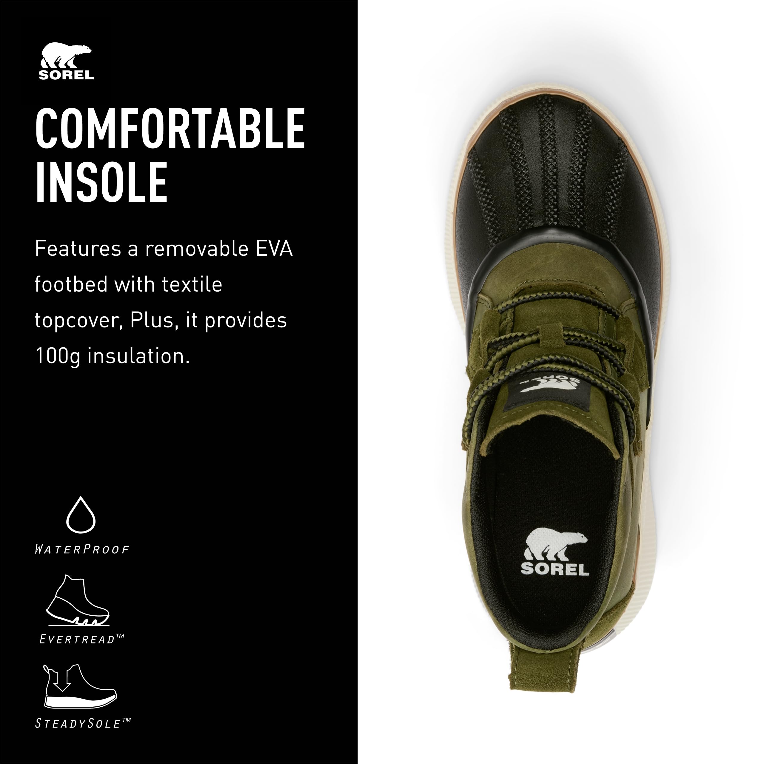 Foto 4 | Bota Sorel Out N About Lv Classic Impermeable Para Mujer, Color Verde - Venta Internacional.