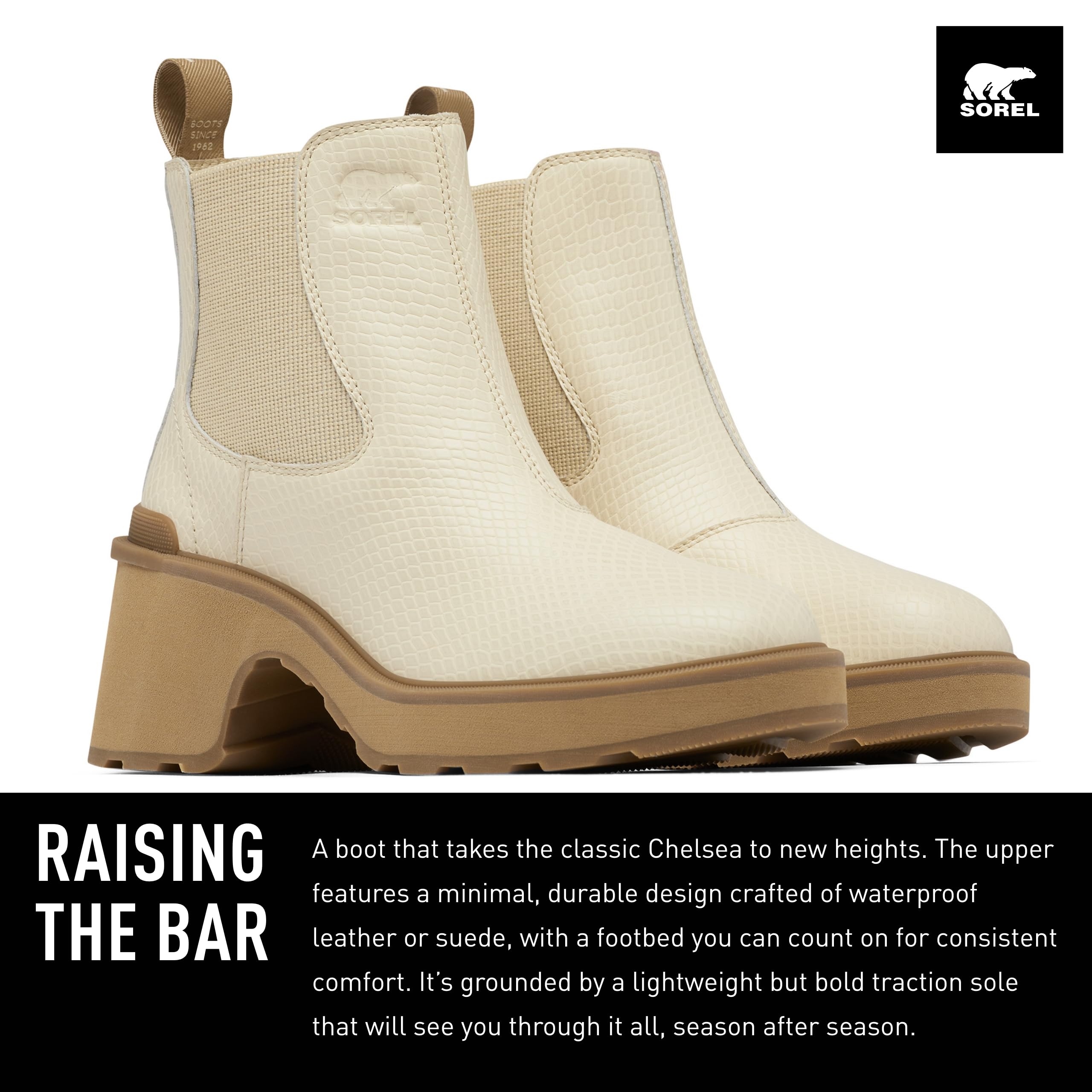 Foto 2 | Botas Sorel Hi-line Heel Chelsea Para Mujer, Cerámica Blanqueada, 10 - Venta Internacional.