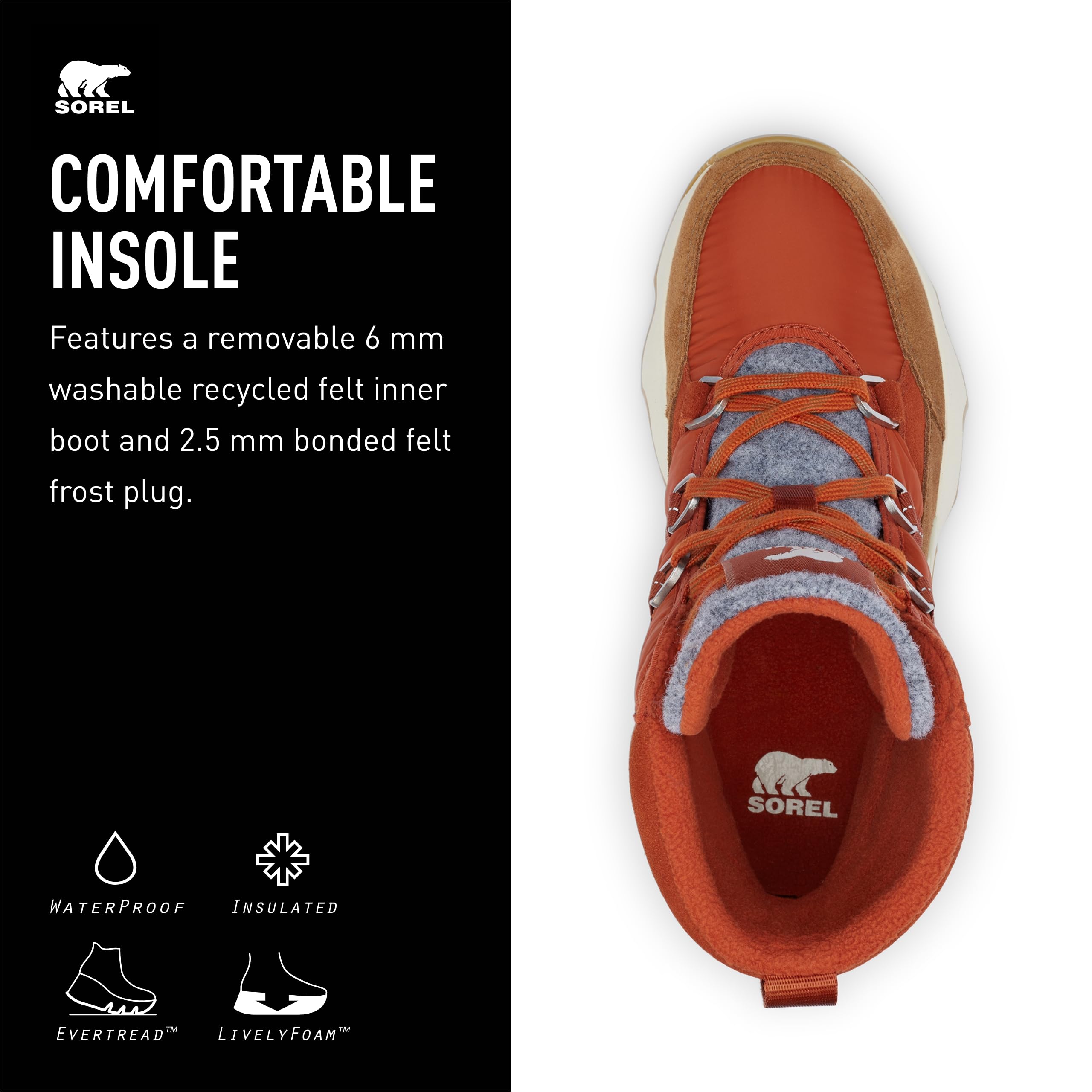 Foto 5 pulgar | Bota Sorel Kinetic Impact Sport Impermeable Para Mujer Sanguine 8 - Venta Internacional.