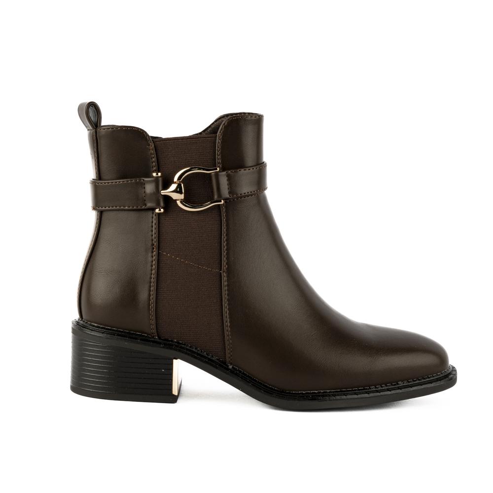 Botín Chelsea Clásico Tacón 4cm Para Mujer Walki Iza Cafe