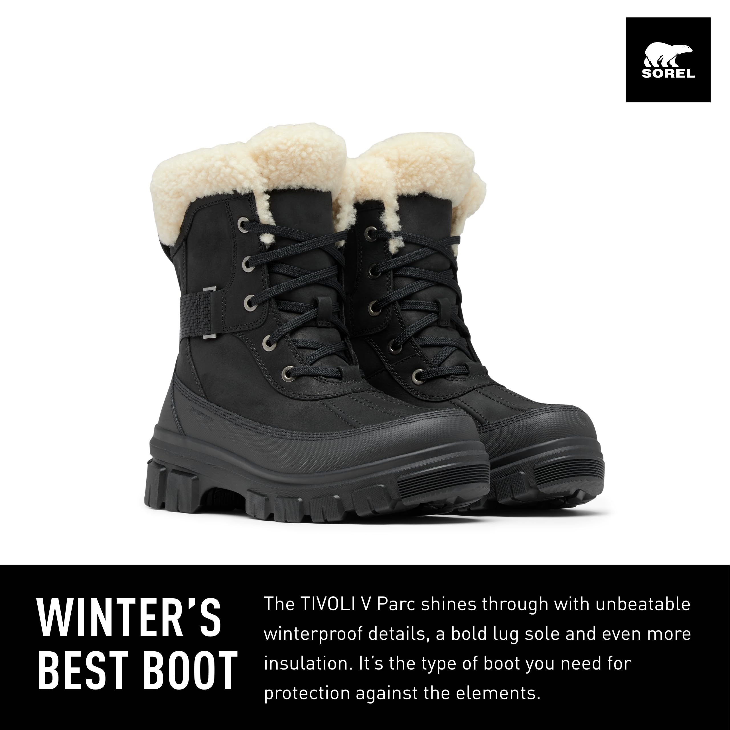 Foto 2 | Bota Sorel Tivoli V Parc Impermeable Para Mujer, Color Negro, Talla 8.5 - Venta Internacional.