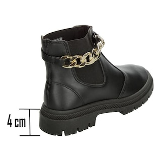 Foto 3 | Botín Chelsea Mujer Moleca Color Negro Con Cadena Dama Negro