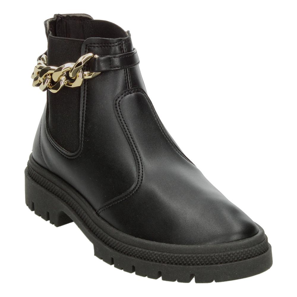 Foto 4 | Botín Chelsea Mujer Moleca Color Negro Con Cadena Dama Negro