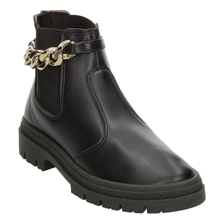 Foto 4 | Botín Chelsea Mujer Moleca Color Negro Con Cadena Dama Negro