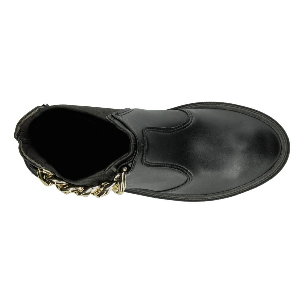 Foto 9 pulgar | Botín Chelsea Mujer Moleca Color Negro Con Cadena Dama Negro