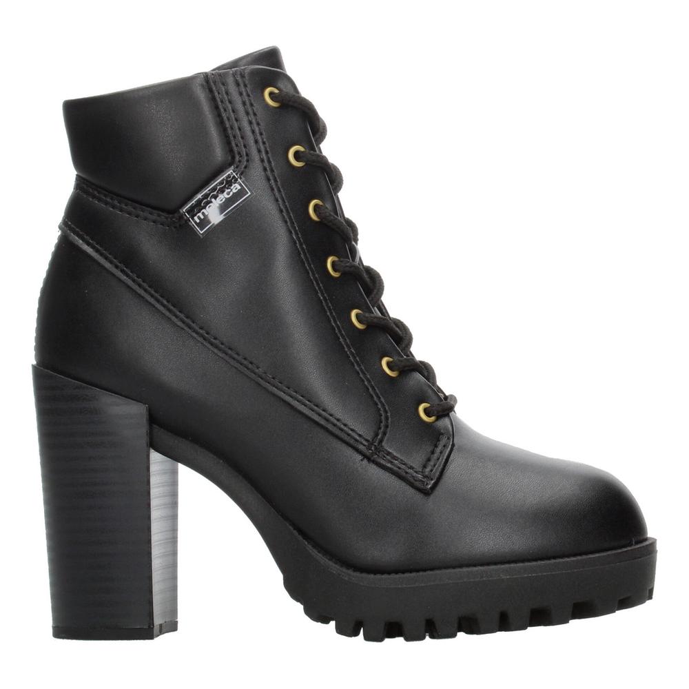 Botín Con Tacón Mujer Moleca Negro Cintas Ajustables Dama Negro