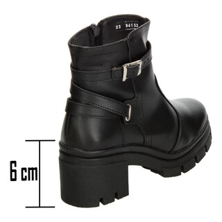 Foto 3 | Botín Mujer Green Love Negro Tacón 6 Cm Cuadrado Casual Negro