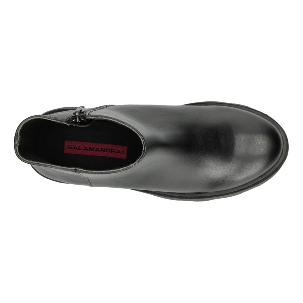 Foto 9 pulgar | Botín Mujer Salamandra Negro Liso Plataforma 6 Cm Para Dama Negro