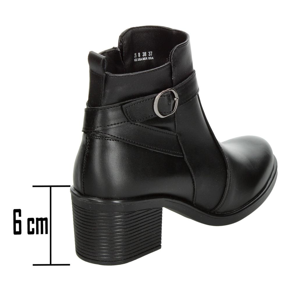 Foto 4 pulgar | Botín Mujer Green Love Negro Casual Clásico Con Tacón Negro