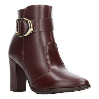 Foto 2 | Botines Dama Beira Rio Vino Tacón 9 Cm Casual Para Mujer Rojo