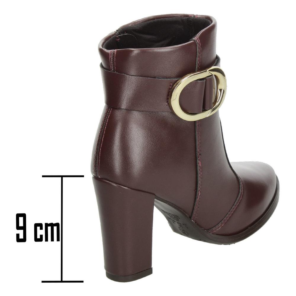 Foto 4 pulgar | Botines Dama Beira Rio Vino Tacón 9 Cm Casual Para Mujer Rojo