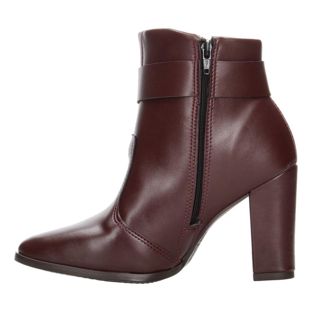 Foto 6 pulgar | Botines Dama Beira Rio Vino Tacón 9 Cm Casual Para Mujer Rojo
