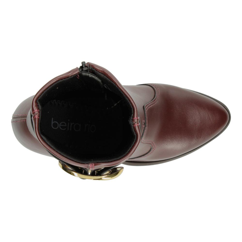 Foto 9 pulgar | Botines Dama Beira Rio Vino Tacón 9 Cm Casual Para Mujer Rojo