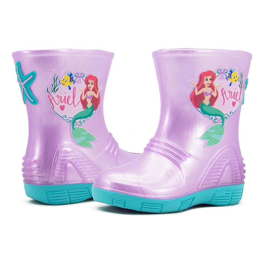 Foto 4 pulgar | Bota De Lluvia Disney Princesa Ariel Sirenita Flounder Lila