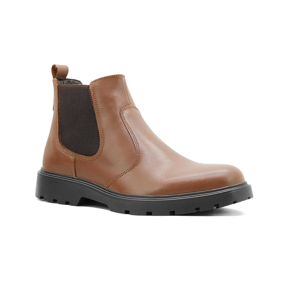 Foto 2 pulgar | Bota Chelsea Para Hombre Con Elástico Suela Gruesa Cafe