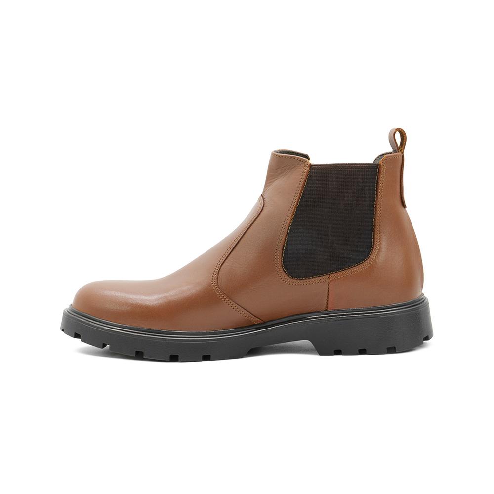 Foto 3 pulgar | Bota Chelsea Para Hombre Con Elástico Suela Gruesa Cafe